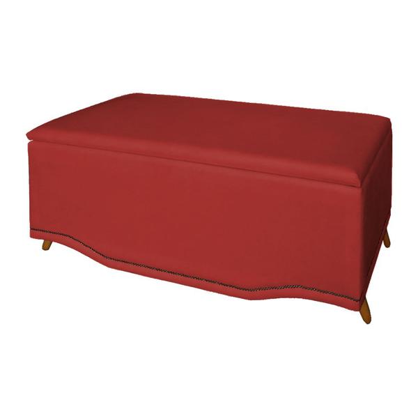 Imagem de Cabeceira mais Calçadeira Solteiro 90cm Para Cama Box Greta Suede Vermelho - DS Estofados