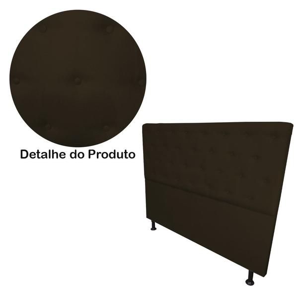 Imagem de Cabeceira mais Calçadeira Solteiro Juliana 90cm Para Cama Box Suede Marrom - DS Estofados