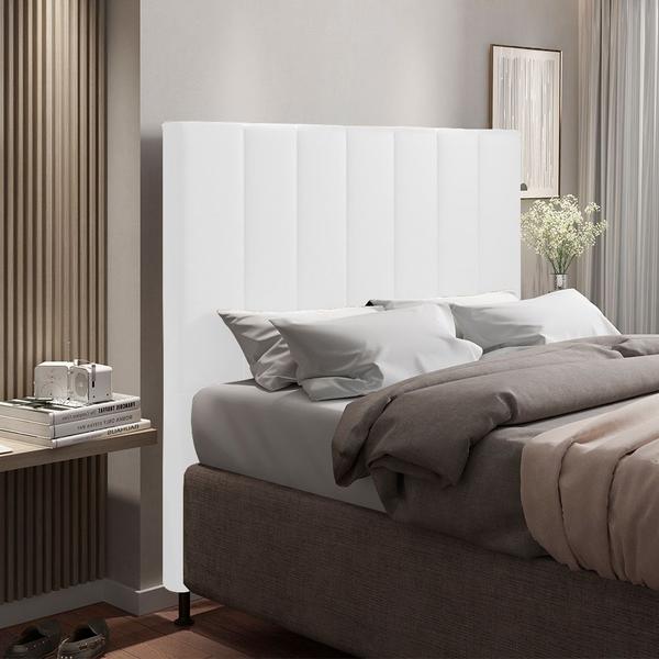 Imagem de Cabeceira Malibu Para Cama Box Casal 140 cm material sintético Branco - D'Rossi