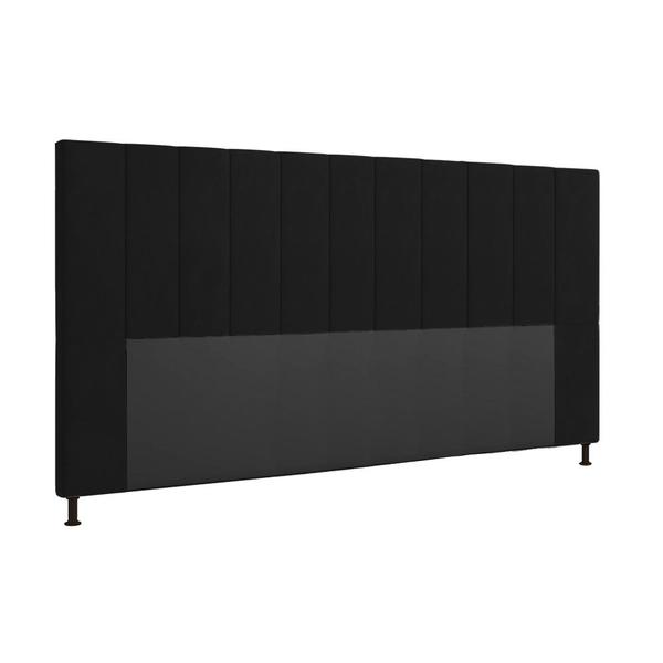 Imagem de Cabeceira Malibu Para Cama Box King 195 cm Suede Preto - D'Rossi