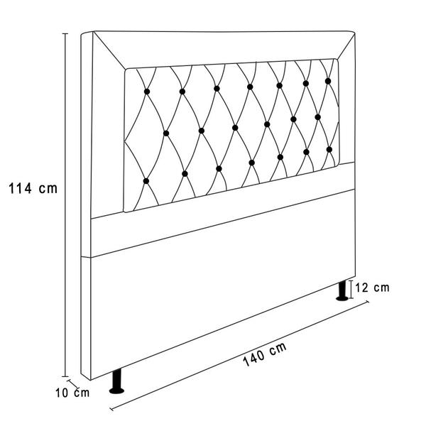 Imagem de Cabeceira Malta Para Cama Box Casal 140 cm Veludo Bege - D'Rossi