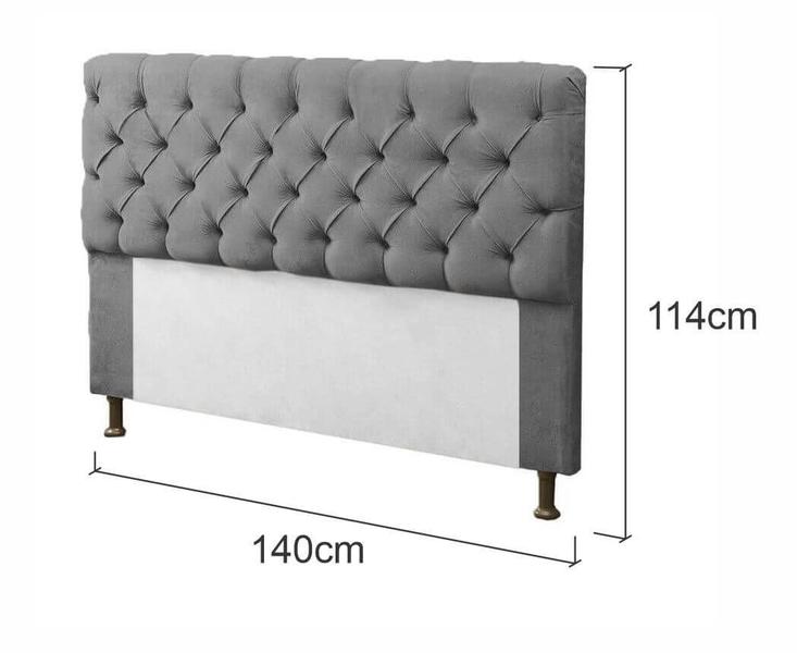 Imagem de Cabeceira Mirage para Cama Box Casal 140cm com Capitonê Suede - Ecotec Decor