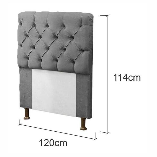 Imagem de Cabeceira Mirage Para Cama Box Solteiro 120cm com Capitonê Suede - Ecotec Decor