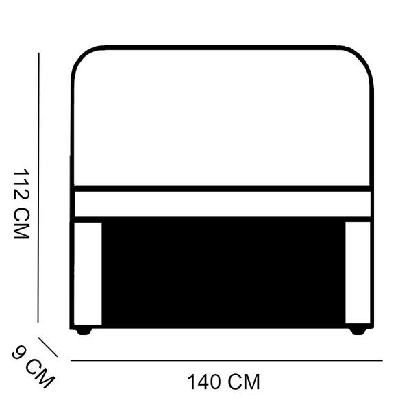 Imagem de Cabeceira Modulada Casal 1,40m Lorena Suede Preto - Pallazio