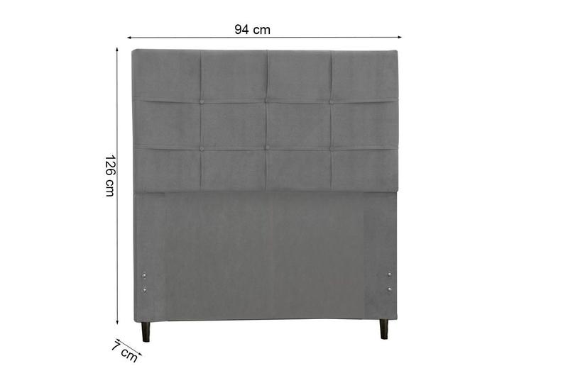 Imagem de Cabeceira New Style Estofada Com Botão de Tecido para Cama Box Solteiro 94Cm Chumbo - JBE Móveis