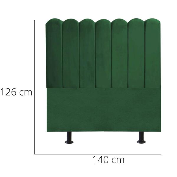 Imagem de Cabeceira Nuvem Cama Box Casal 140 cm Alanis Suede Verde