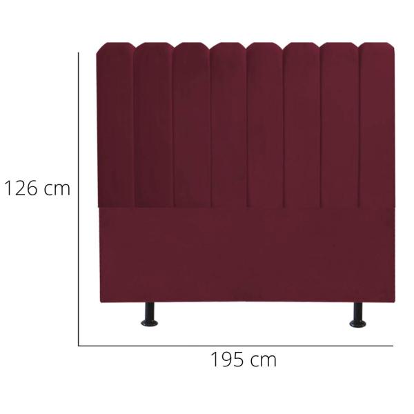 Imagem de Cabeceira Nuvem Cama Box King 195 cm Alanis Suede Bordô