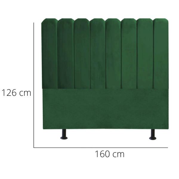 Imagem de Cabeceira Nuvem Cama Box Queen 160 cm Alanis Suede Verde