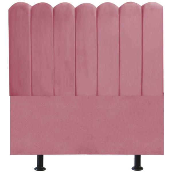 Imagem de Cabeceira Nuvem Cama Box Solteiro 90 cm Alanis Suede Rosa