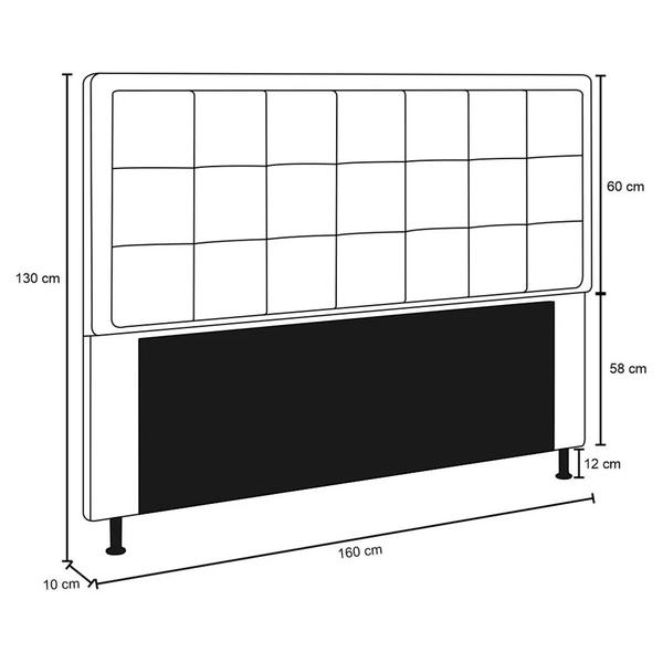 Imagem de Cabeceira Onix Para Cama Box Queen 160 cm Suede - D'Rossi