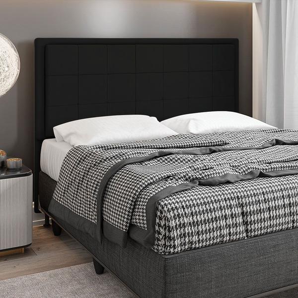 Imagem de Cabeceira Onix Para Cama Box Queen 160 cm Suede Preto - D'Rossi