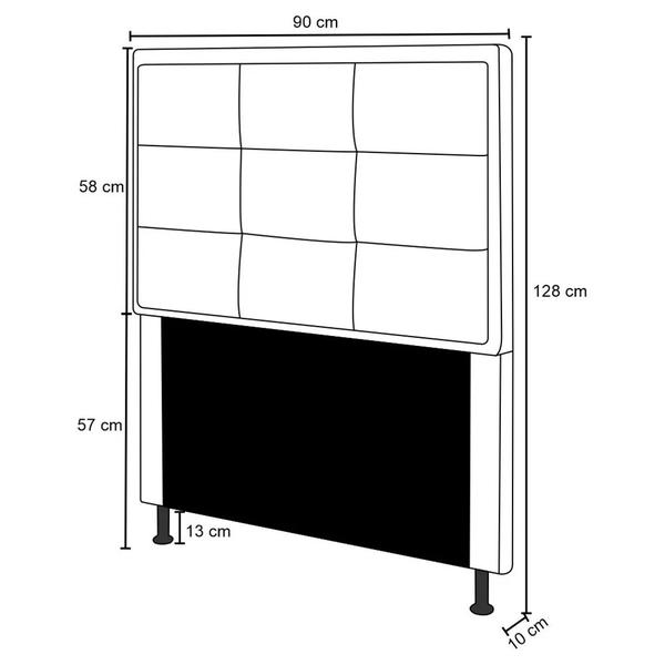 Imagem de Cabeceira Onix Para Cama Box Solteiro 90 cm Suede - D'Rossi