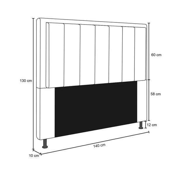 Imagem de Cabeceira Opala Cama Box Casal 140cm Linho - SSX Multicoisas