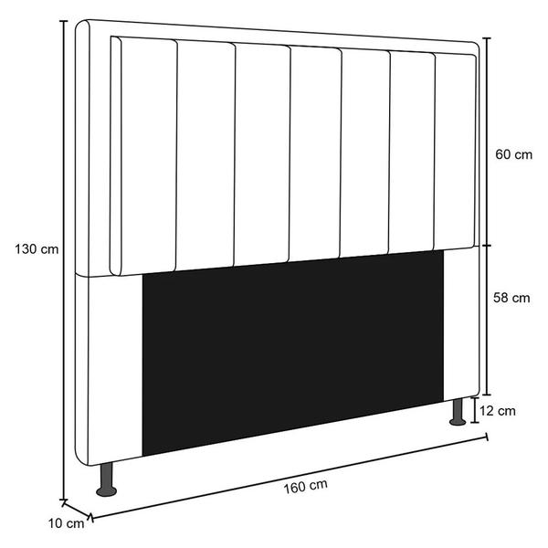 Imagem de Cabeceira Opala Para Cama Box Queen 160 cm Suede Bege - D'Rossi