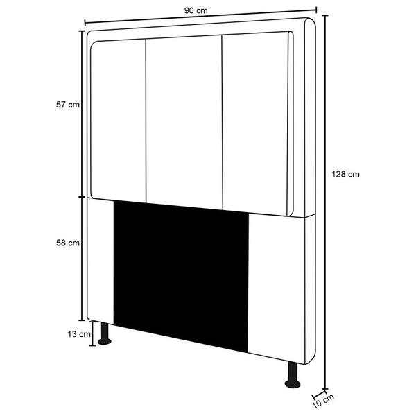 Imagem de Cabeceira Opala Para Cama Box Solteiro 90 cm Suede - D'Rossi