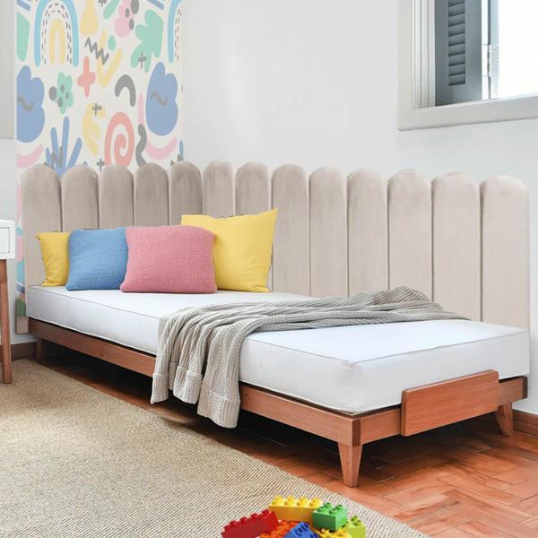 Imagem de Cabeceira Painel Cama Queen Box Nuvem Suede Sandy 160 cm