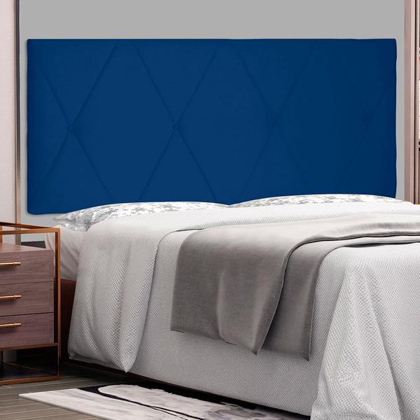 Imagem de Cabeceira Painel Casal 1,40m Aquilla Suede Azul Marinho - Pallazio