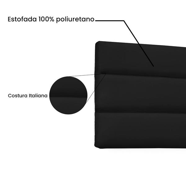 Imagem de Cabeceira Painel Casal 1,40m La Italiana Corano Preto - Pallazio