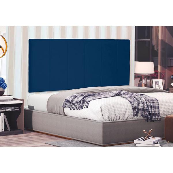 Imagem de Cabeceira Painel Casal 1,40m Ravenna Suede Azul Marinho - Pallazio