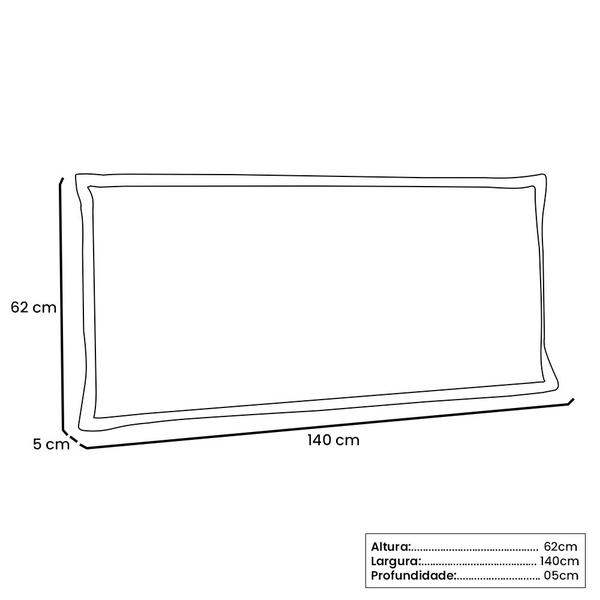 Imagem de Cabeceira Painel Casal 1,40m Veneza Corano Branco - Pallazio