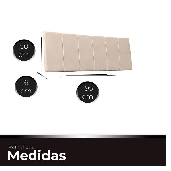 Imagem de Cabeceira Painel Casal King de Cama Box Estofada Lua 195 cm Veludo