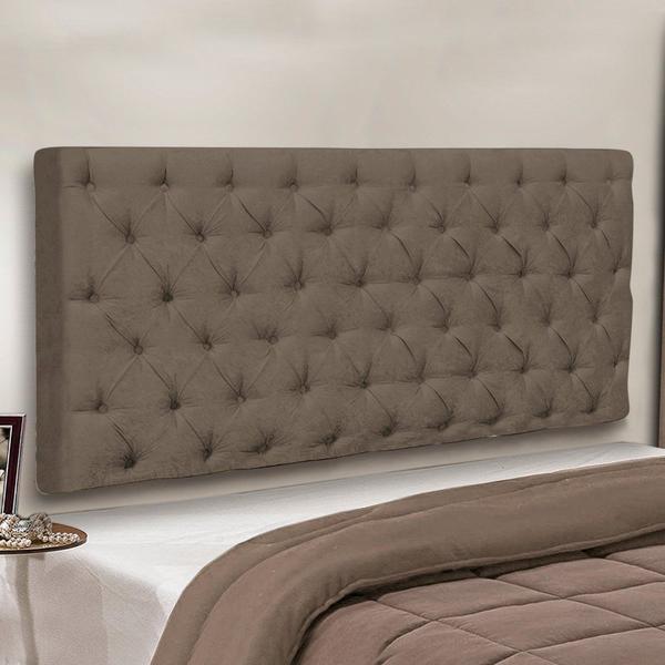 Imagem de Cabeceira Painel Cristal para Cama Box Casal 1,60 m Suede Castor 1305 - D'Rossi