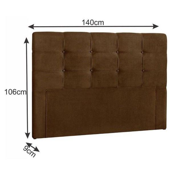 Imagem de Cabeceira Painel De Casal 140cm Para Cama Box Clean Suede Marrom - DS Móveis