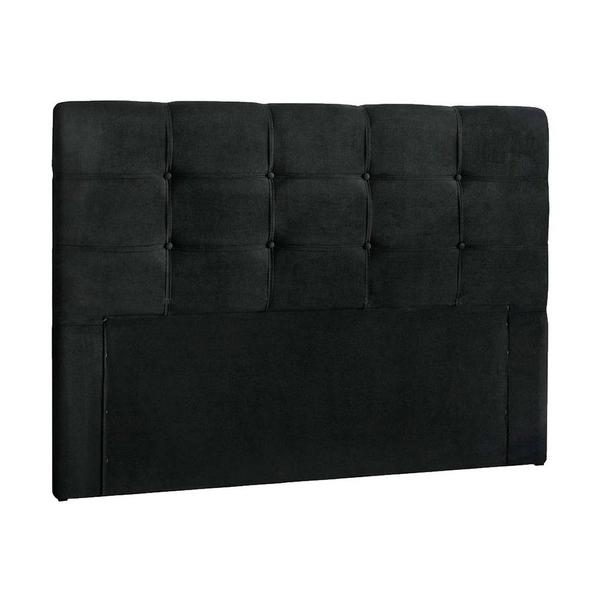 Imagem de Cabeceira Painel De Casal 140cm Para Cama Box Clean Suede Preto - DS Móveis