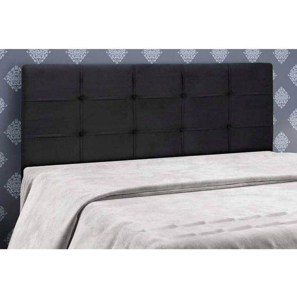 Imagem de Cabeceira Painel De Casal 190cm Para Cama Box Clean Napa Preto - DS Estofados