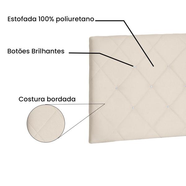 Imagem de Cabeceira Painel Estofada Cama Box Casal King Tânia 195cm Suede Bege - Desk Design