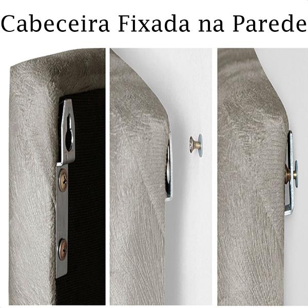 Imagem de Cabeceira Painel Estofada Nevada Suede Azul Casal 1,40m para Cama Box