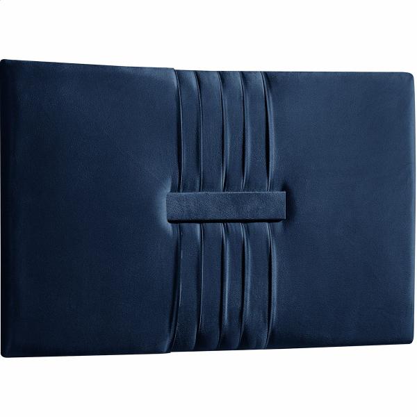 Imagem de Cabeceira Painel Estofada Nevada Suede Azul Solteiro 90cm para Cama Box