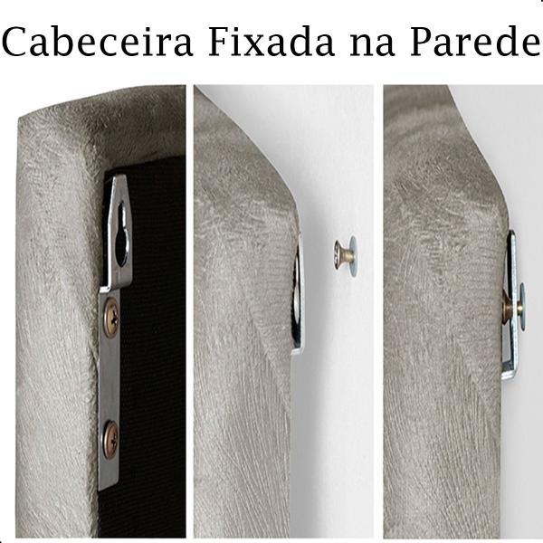 Imagem de Cabeceira Painel Estofada Paris Suede Azul Casal 1,40m para Cama Box