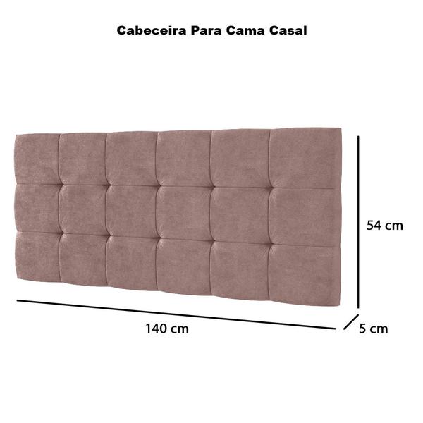 Imagem de Cabeceira Painel Estofada Quadriculada Para Cama Casal 140cm - LH Móveis