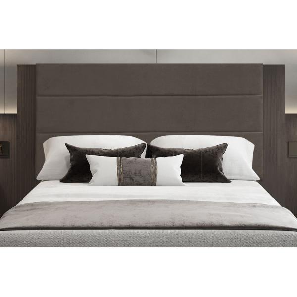 Imagem de Cabeceira Painel Helena 100 Cm Cama Box Suede Marrom Claro