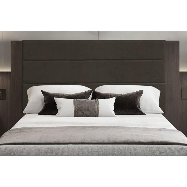 Imagem de Cabeceira Painel Helena 1,20 Cm Cama Box Suede Marrom Escuro