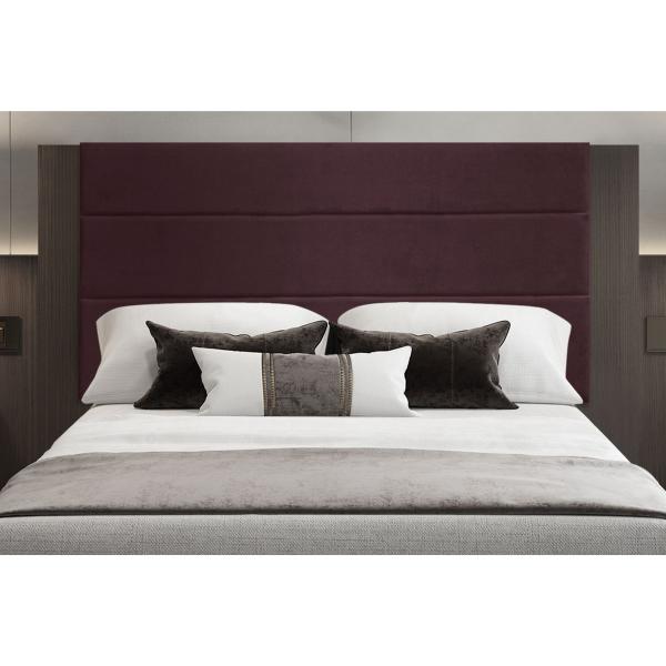 Imagem de Cabeceira Painel Helena 1,38 Cm Cama Box Suede Bordô