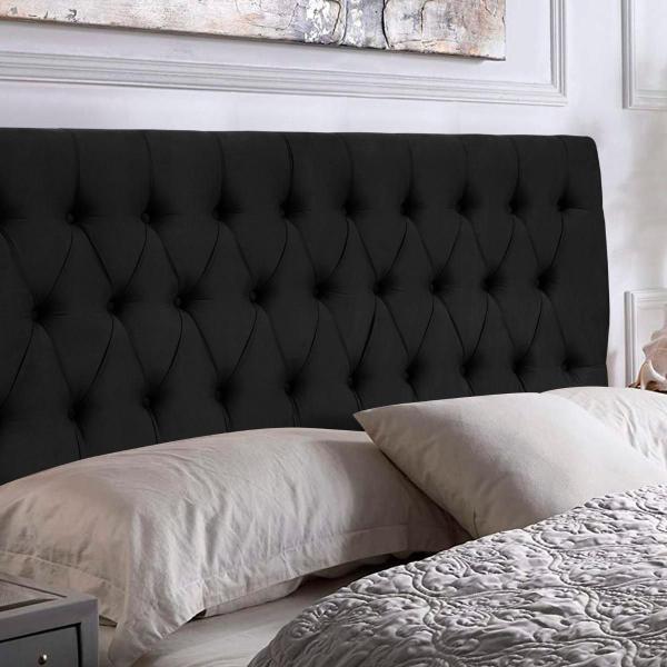 Imagem de Cabeceira Painel Imperatriz 120Cm Para Cama Box Suede Preto