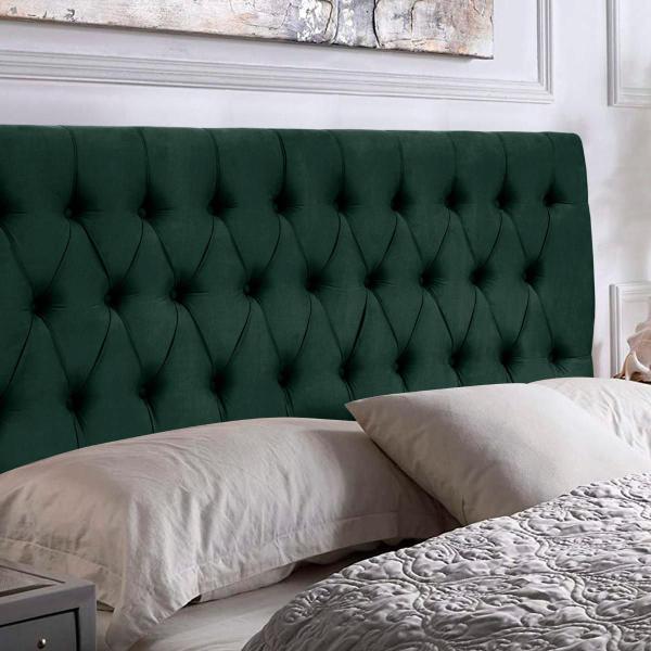 Imagem de Cabeceira Painel Imperatriz 138Cm Para Cama Box Suede Verde