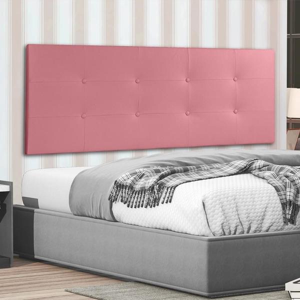 Imagem de Cabeceira Painel King 1,95m Berlim Suede Rosa SKY MOBILE