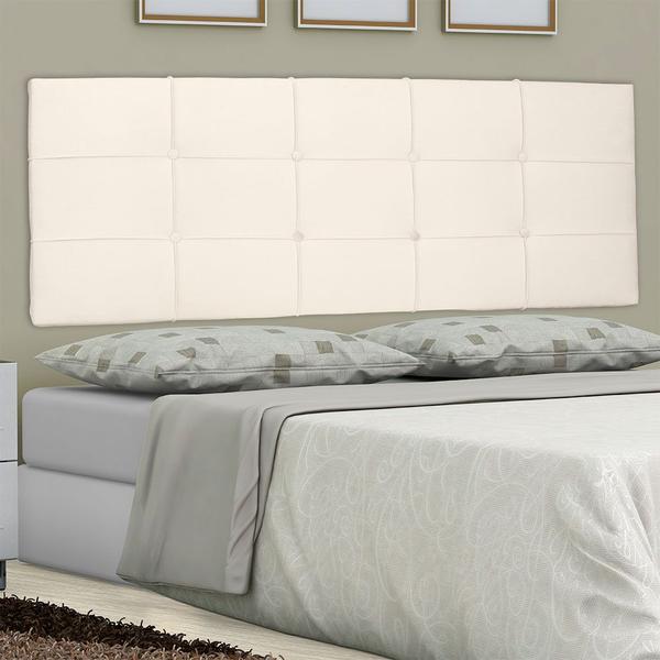 Imagem de Cabeceira Painel King Lia Slim 195 Cm Suede Bege Claro - MV Estofados