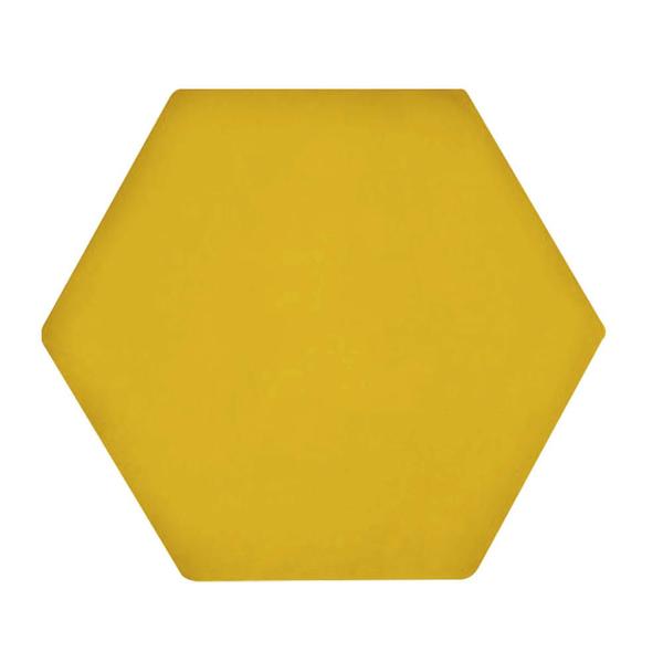 Imagem de Cabeceira Painel Modulado Colmeia Blogueirinha Estofada 140cm Casal material sintético Amarelo - Ahz Móveis