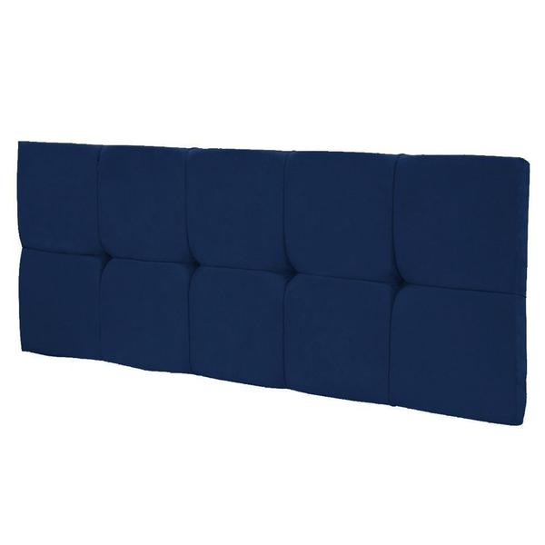 Imagem de Cabeceira Painel Nina para Cama Box Solteiro 90 cm Suede Azul Marinho - D'Rossi