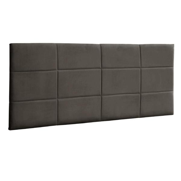 Imagem de Cabeceira Painel Raissa 100Cm P/ Cama Box Suede Marrom Claro