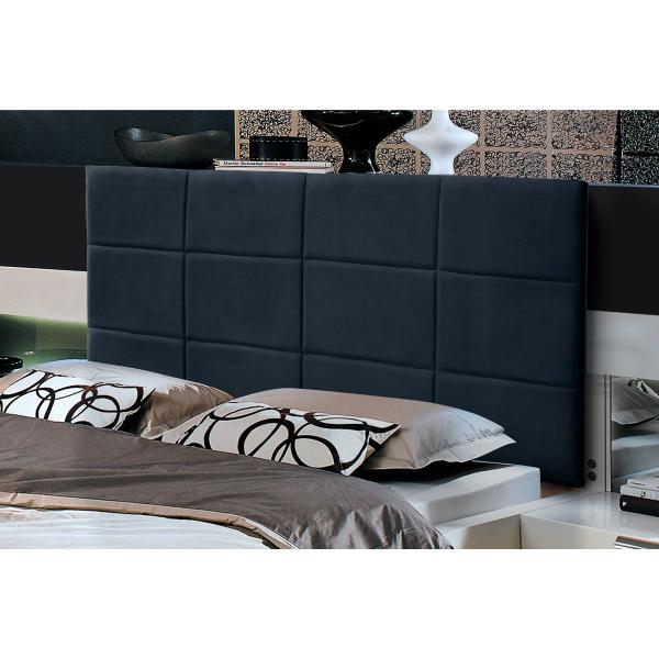 Imagem de Cabeceira Painel Raissa 1,38 Cm Cama Box Suede Azul Marinho