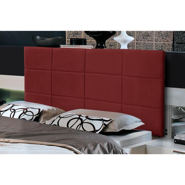 Imagem de Cabeceira Painel Raissa 1,38 Cm Cama Box Suede Vermelho