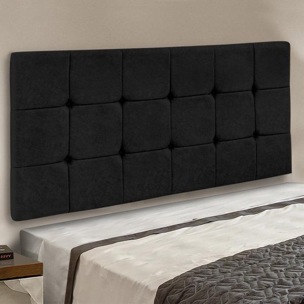 Imagem de Cabeceira Painel Sleep para Cama Box Casal 1,40 m Suede Preto 1402 - D'Rossi