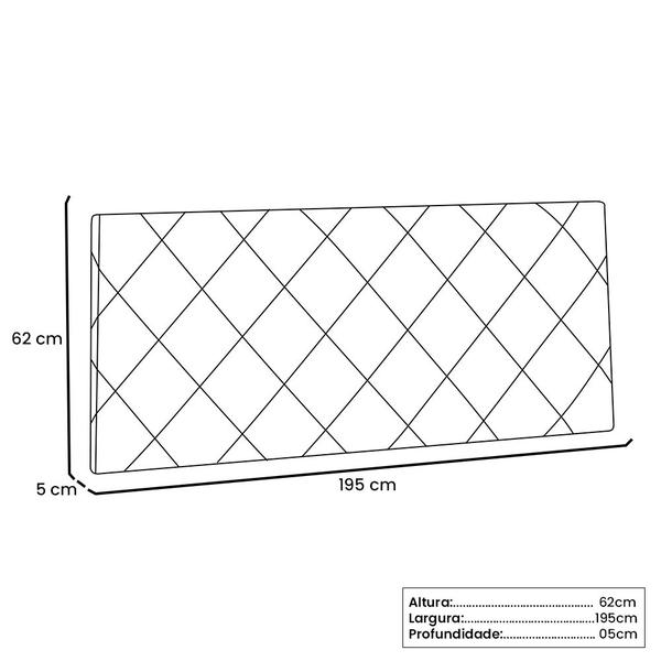 Imagem de Cabeceira Painel Tânia Para Cama Box King 195 cm material sintético - D'Rossi