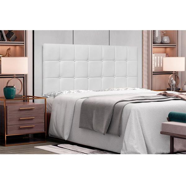 Imagem de Cabeceira Painel Verona Para Cama Box Casal 140 cm material sintético Branco - D'Rossi