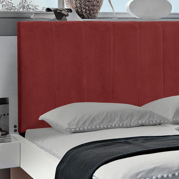 Imagem de Cabeceira Painel Vitória 100Cm Para Cama Box Suede Vermelho